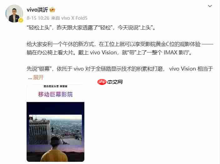 vivo Vision 探索版混合现实头显搭载 Micro-OLED 屏,双目 8K 分辨率