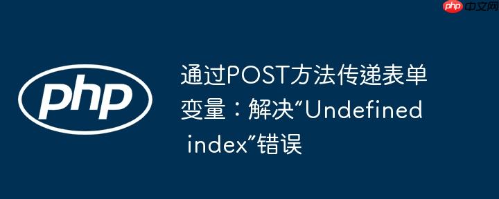 通过post方法传递表单变量：解决“undefined index”错误