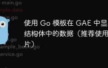 使用 Go 模板在 GAE 中显示结构体中的数据（推荐使用切片）