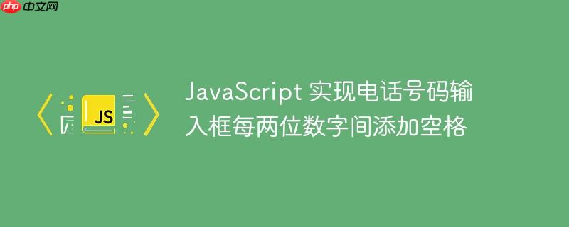 javascript 实现电话号码输入框每两位数字间添加空格