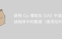 使用 Go 模板在 GAE 中渲染结构体中的数据（使用切片）