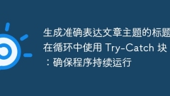 Generate titles that accurately express the subject of the article Use the Try-Catch block in a loop: Ensure the program continues to run