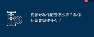 视频号私信配音怎么弄?私信配音要审核多久?