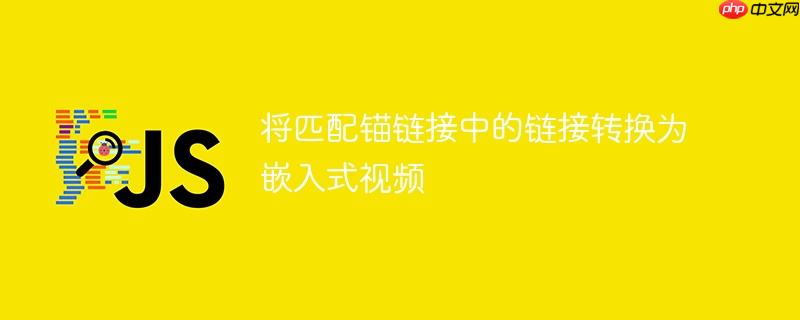 将匹配锚链接中的链接转换为嵌入式视频