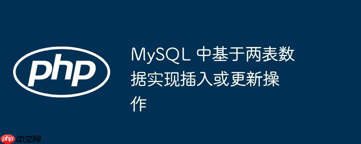 mysql 中基于两表数据实现插入或更新操作