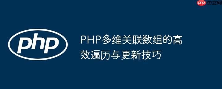 PHP多维关联数组的高效遍历与更新技巧