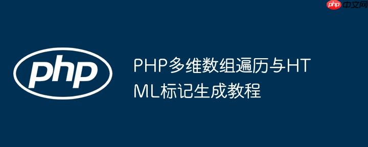 PHP多维数组遍历与HTML标记生成教程-小浪学习网