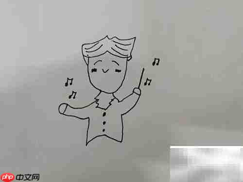 简笔画中的音乐精灵