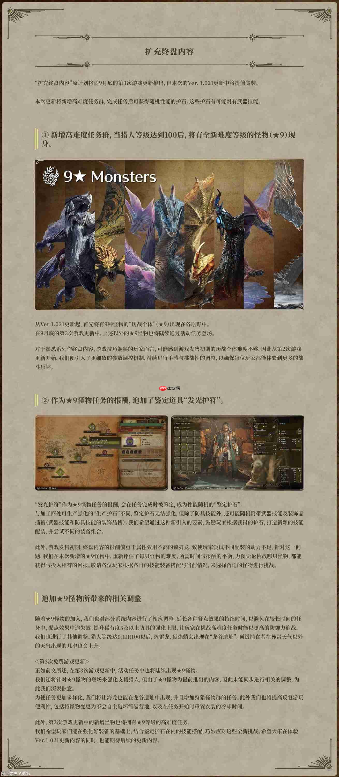 《怪物猎人荒野》扩充终盘内容、武器平衡调整及其他改进