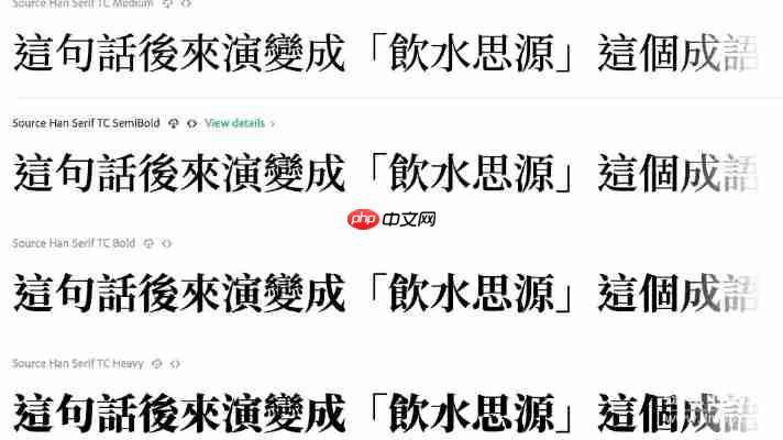 Source Han Serif SC Bold字体特点解析，设计师必备中文字体
