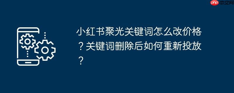 小红书聚光关键词怎么改价格?关键词删除后如何重新投放?