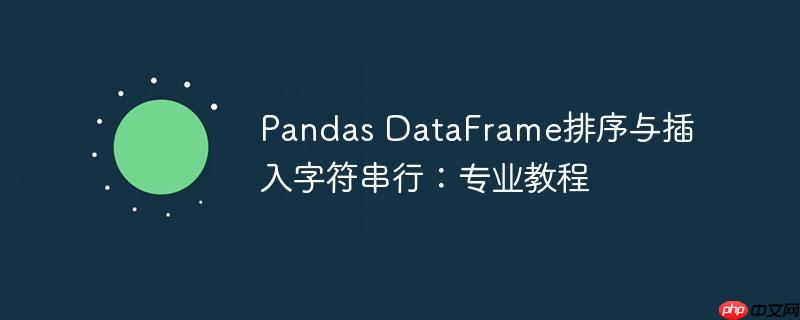 Pandas DataFrame排序与插入字符串行：专业教程-小浪学习网