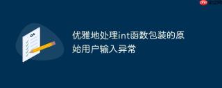 优雅地处理int函数包装的原始用户输入异常
