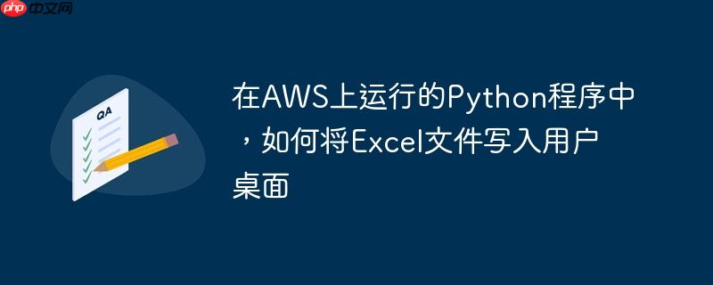 在AWS上运行的Python程序中，如何将Excel文件写入用户桌面