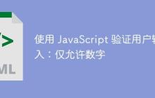 使用 JavaScript 验证用户输入：仅允许数字