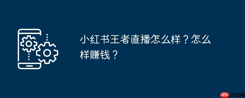 小红书王者直播怎么样？怎么样赚钱？