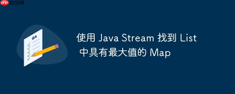 使用 java stream 找到 list 中具有最大值的 map