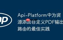 Api-Platform中为资源添加自定义PDF输出路由的最佳实践