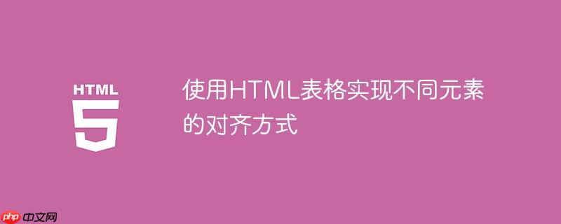 使用HTML表格实现不同元素的对齐方式-小浪学习网