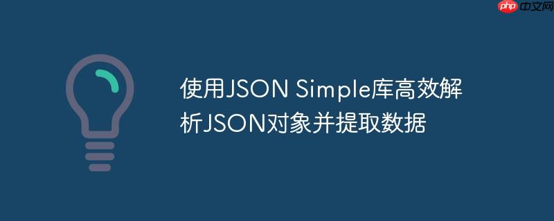 使用JSON Simple库高效解析JSON对象并提取数据