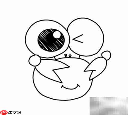 大眼睛螃蟹简笔画