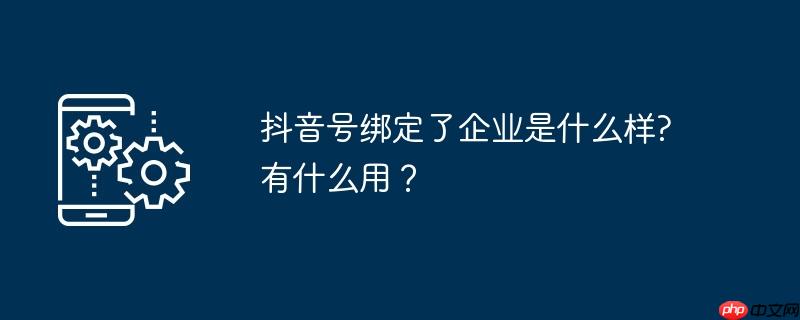 抖音号绑定了企业是什么样?有什么用?