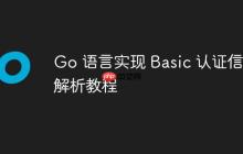 Go 语言实现 Basic 认证信息解析教程