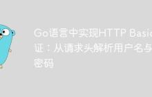Go语言中实现HTTP Basic认证：从请求头解析用户名与密码