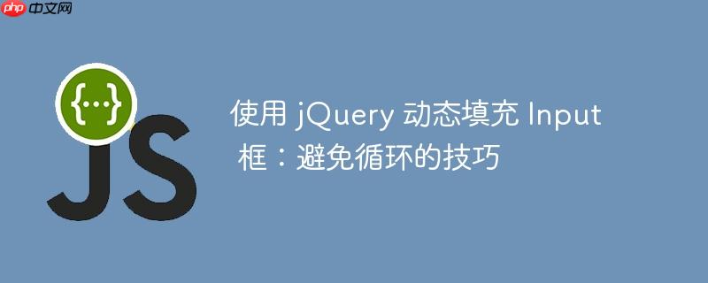 使用 jQuery 动态填充 Input 框：避免循环的技巧-小浪学习网