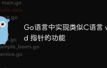 Go语言中实现类似C语言 void 指针的功能