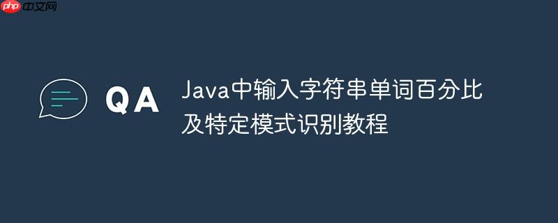 Java中输入字符串单词百分比及特定模式识别教程