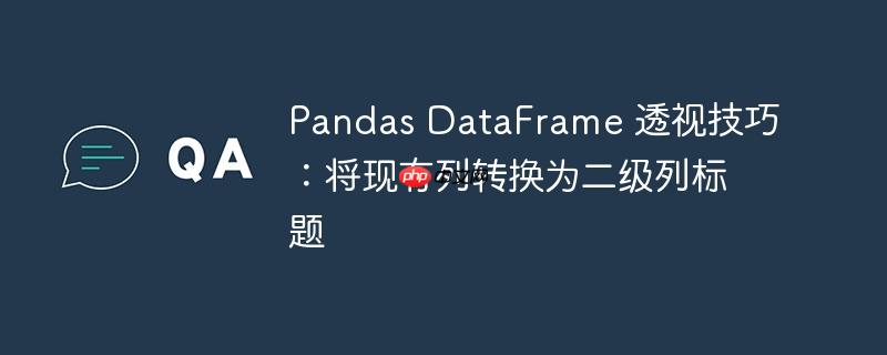 Pandas DataFrame 透视技巧：将现有列转换为二级列标题-小浪学习网