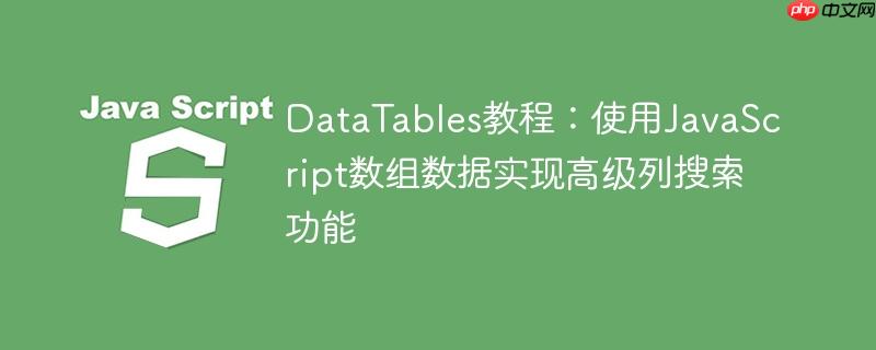 DataTables教程：使用JavaScript数组数据实现高级列搜索功能-小浪学习网