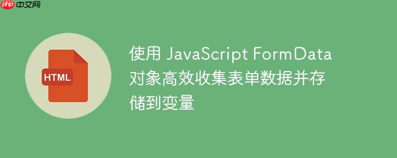 使用 JavaScript FormData 对象高效收集表单数据并存储到变量-小浪学习网