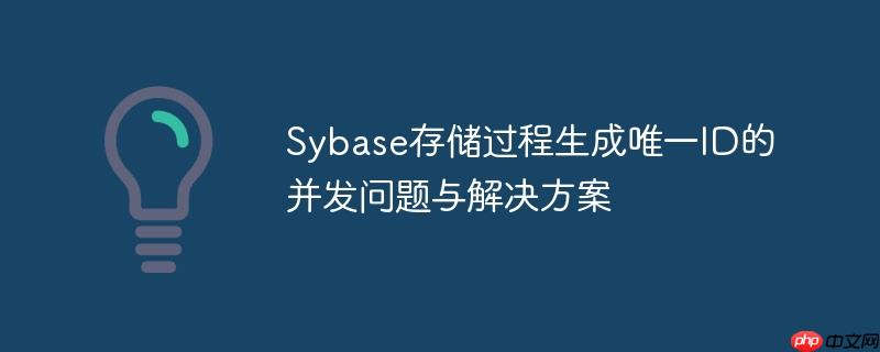 Sybase存储过程生成唯一ID的并发问题与解决方案
