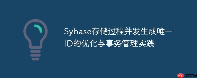 Sybase存储过程并发生成唯一ID的优化与事务管理实践 sybase uuid
