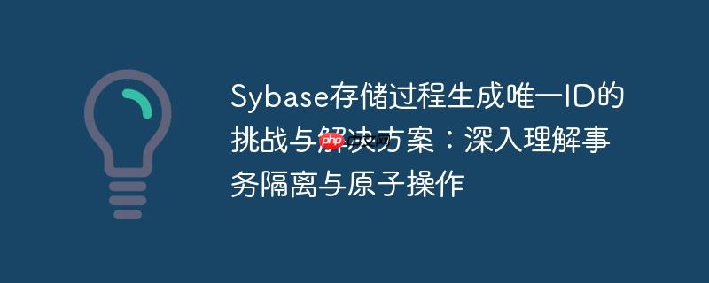 Sybase存储过程生成唯一ID的挑战与解决方案：深入理解事务隔离与原子操作-小浪学习网