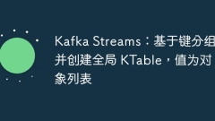KAFKA -Streams: Gruppe basierend auf Tasten und erstellen Sie globales Ktable mit Wert als Objektliste