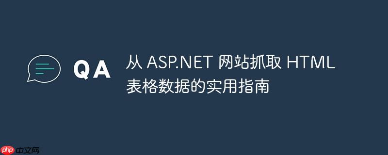从 asp.net 网站抓取 html 表格数据的实用指南