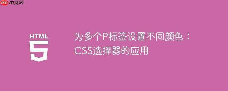 为多个P标签设置不同颜色：CSS选择器的应用-小浪学习网
