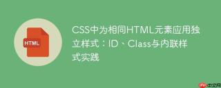 CSS中为相同HTML元素应用独立样式：ID、Class与内联样式实践