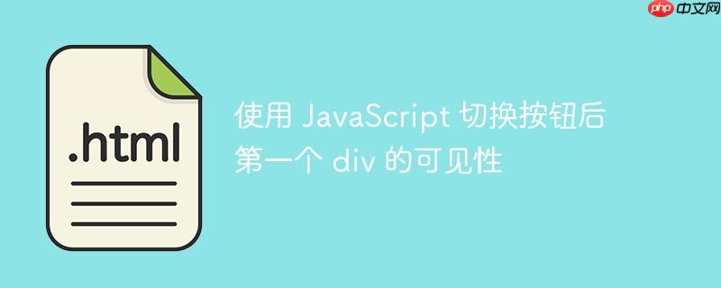 使用 JavaScript 切换按钮后第一个 div 的可见性-小浪学习网