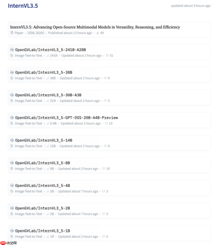 书生发布 InternVL 3.5 最新视觉全系列模型