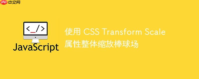 使用 CSS Transform Scale 属性整体缩放棒球场