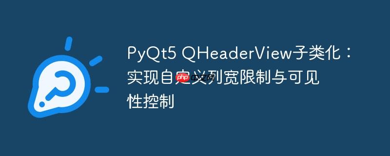 PyQt5 QHeaderView子类化：实现自定义列宽限制与可见性控制
