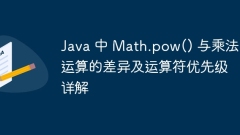Penjelasan terperinci mengenai perbezaan antara matematik.pow () dan operasi pendaraban dan keutamaan pengendali di Java