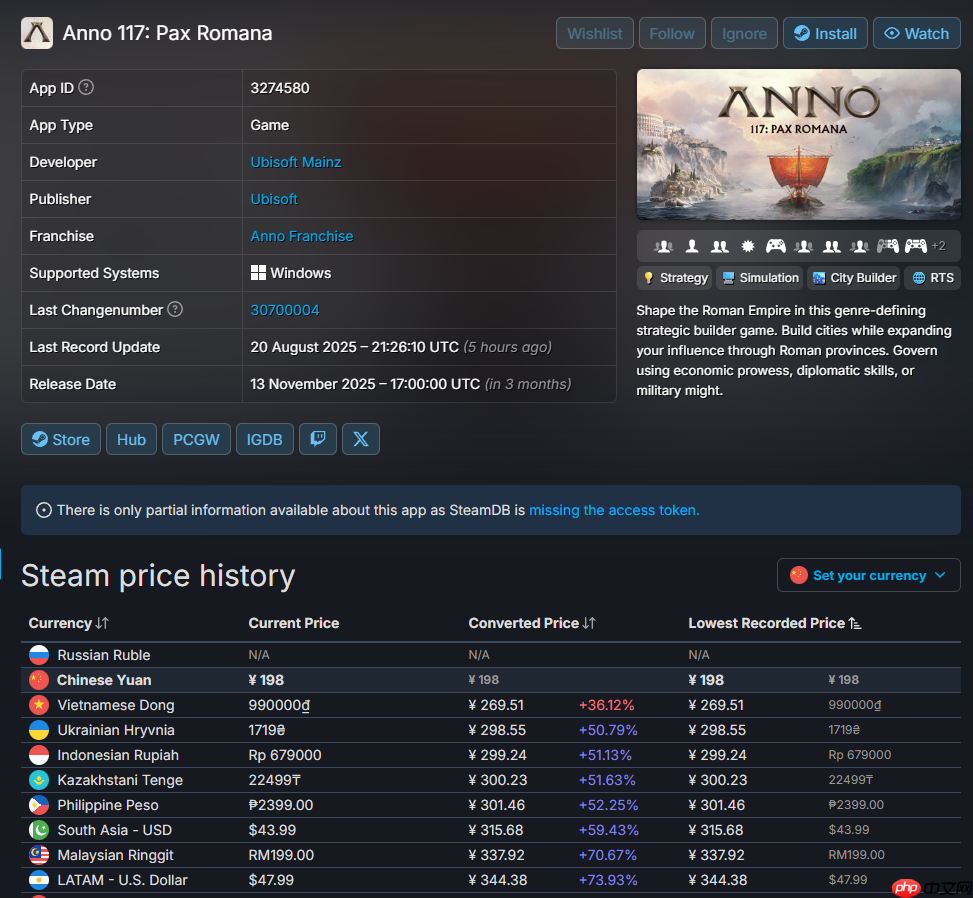背刺一半?《纪元117:罗马和平》国区价格永降