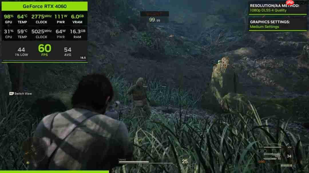 《合金装备3：重制版》RTX 4060测试 带不动1080P最高画质