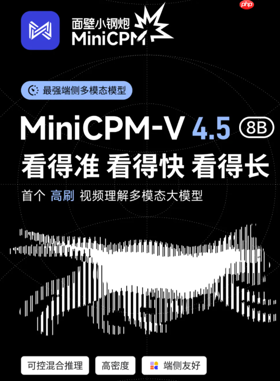 面壁小钢炮 MiniCPM-V 4.5 开源:8B 性能超越 72B