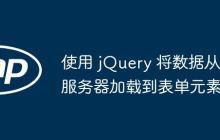 使用 jQuery 将数据从服务器加载到表单元素
